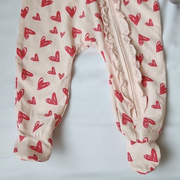 Mudpie heart cotton footie with headband - Picture 5 of 5